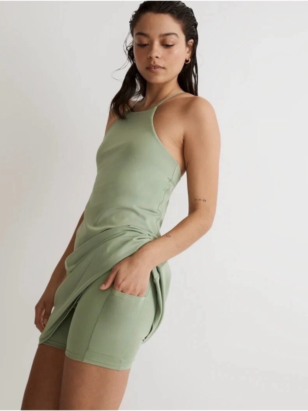 Madewell Sage Green Mini Tank Dress
